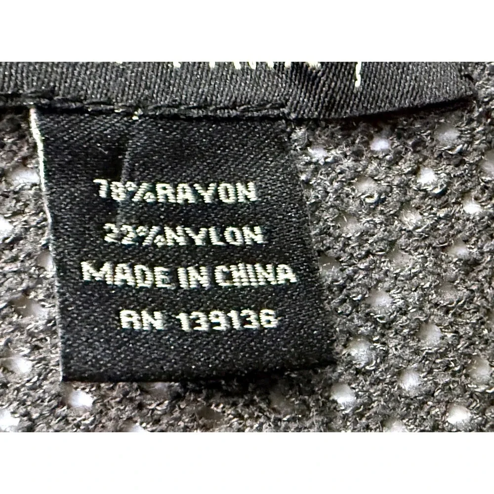Hayden Park Womens Small Charcoal Gray Hooded Open Front Cardigan Pointelle Back